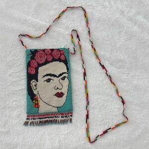 Beaded Frida Kahlo Handmade Crossbody Bag